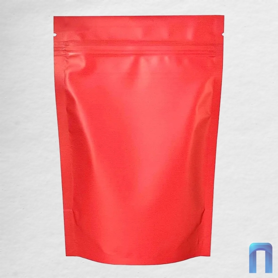 Пакет Дой Пак с замком метал. Красный матовый 135х200+(40+40) (50шт/уп)