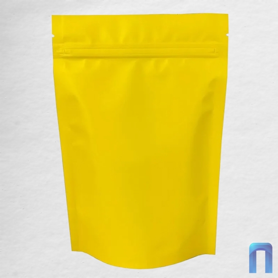 Пакет Дой Пак с замком метал. Желтый матовый 135×200+(40+40) (50шт/уп)