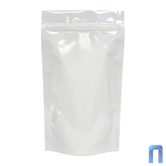 Пакет Дой Пак с замком металлизированный Белый глянец 200×300+(45+45) (50шт/уп)