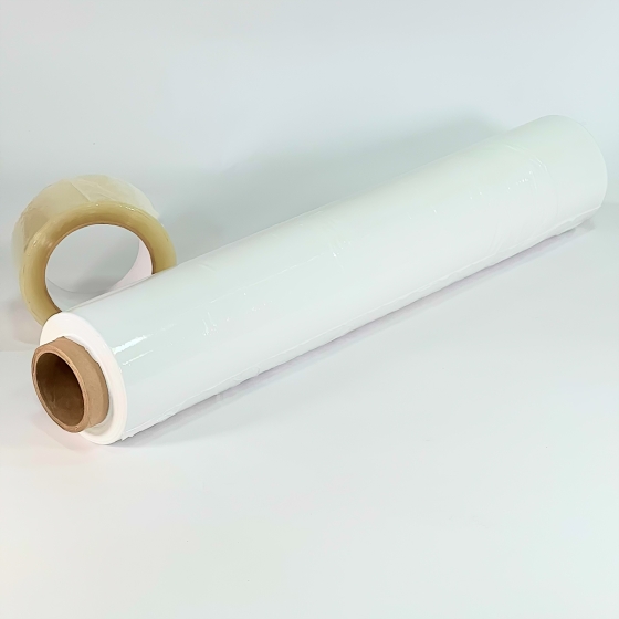Стрейч пленка первичная 500 мм (2 кг, 20 мкм, белая)