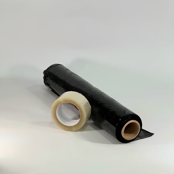 Стрейч пленка первичная 500 мм (2 кг, 20 мкм, чёрная)