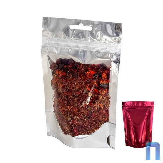 Пакет Дой Пак с замком метал. Красный глянец с прозрачной стенкой 105×215+(40+40) (50шт/уп)