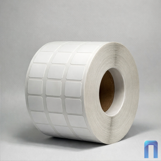 Этикетка термотрансферная полуглянец 20х20 мм (3000 шт, 3 ряда, втулка 40 мм)