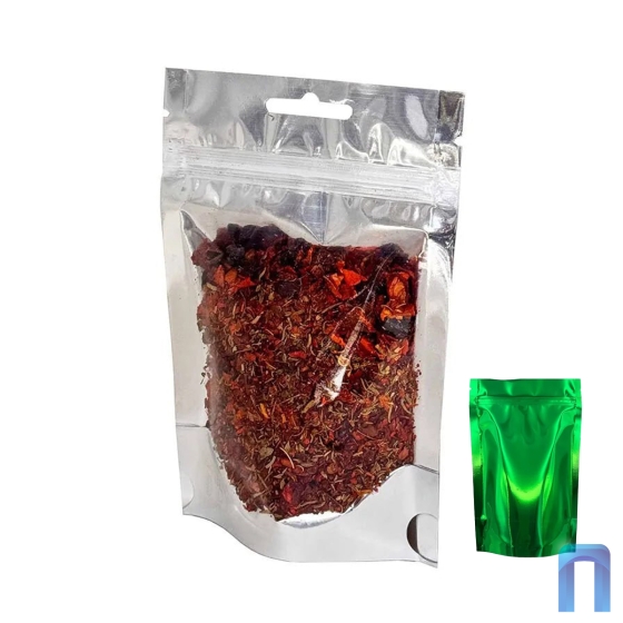 Пакет Дой Пак с замком метал. Зеленый глянец с прозрачной стенкой 135×225+(40+40) (50шт/уп)