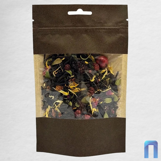 Пакет Дой Пак с замком Бумажный КОРИЧНЕВЫЙ с окном 70 мм 110×170+(35+35) с евро (50шт/уп)