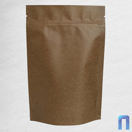 Пакет Дой Пак с замком Бумажный КОРИЧНЕВЫЙ 135×200+(35+35) (50шт/уп)