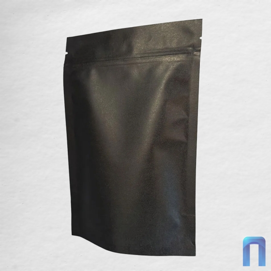 Пакет Дой Пак с замком Бумажный ЧЕРНЫЙ 105×150+(35+35) (3 слоя) (50шт/уп)