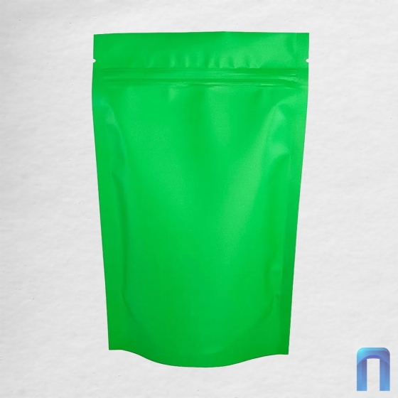 Пакет Дой Пак с замком Металлизированный Зеленый матовый 135х200+(40+40) П2426 (50шт/уп)