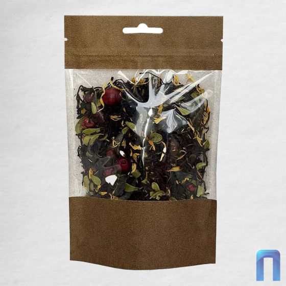 Пакет Дой Пак с замком Бумажный КОРИЧНЕВЫЙ с окном 100 мм 120×185+(35+35) П4625 свет. с евро (50шт/уп)