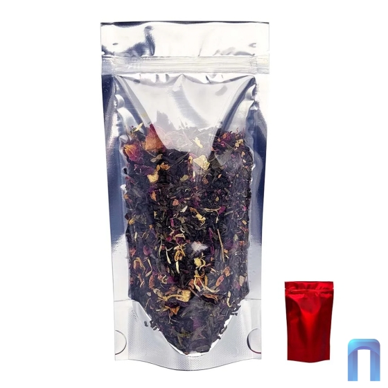 Пакет Дой Пак с замком метал. Красный матовый с прозрачной стенкой 105×215+(40+40) (50шт/уп)