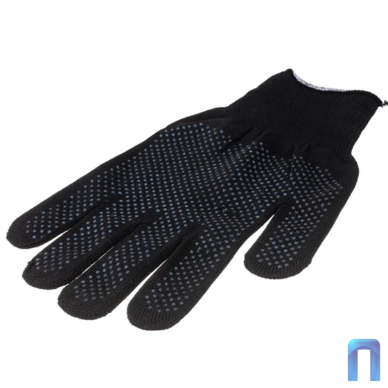 Перчатки рабочие нейлоновые с ПВХ Точка черные (13 класс)