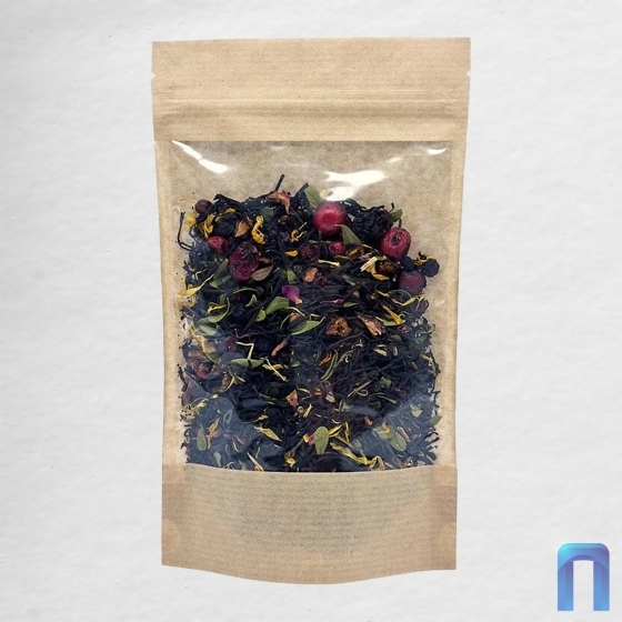 Пакет Дой Пак с замком Бумажный с окном 140 мм 160×250+(45+45) полосатый 40 г (50шт/уп)