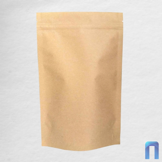 Пакет Дой Пак с замком Бумажный 135×200+(45+45) гладкий 60 г (3 слоя) (50шт/уп)