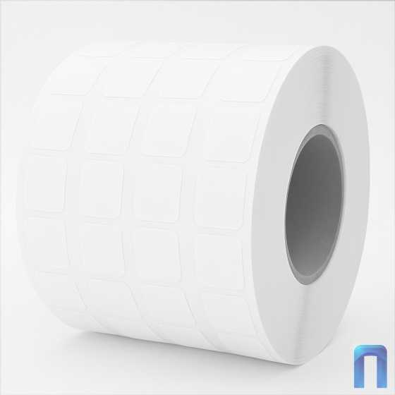 Этикетка термотрансферная полуглянец 15х15 мм (3000 шт, 4 ряда, втулка 40 мм)