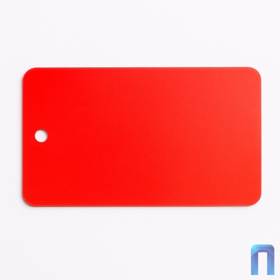 Бирка пластиковая 90 х 50 мм (350 мкм, с отверстием, красная)