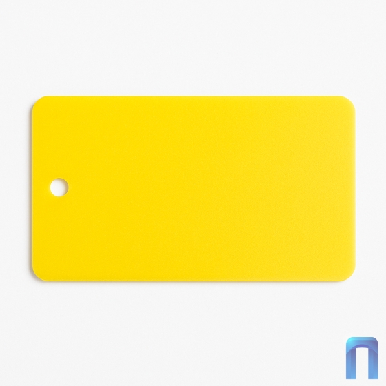 Бирка пластиковая 90 х 50 мм (350 мкм, с отверстием, желтая)