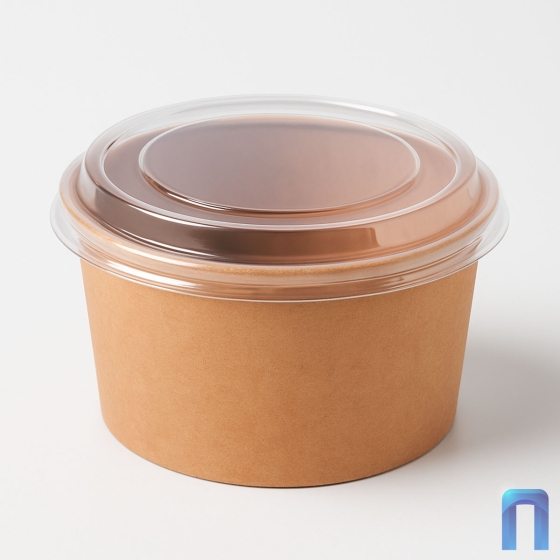 Крышка PET плоская для контейнера Ø150мм (для контейнера 750 мл) (Прозрачная, 50 шт/уп)