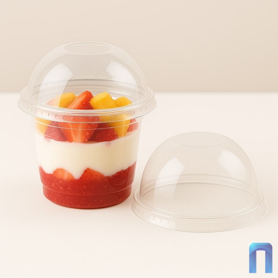 Крышка PET купольная для контейнера Ø135мм (для контейнеров 550, 720, 900 мл) (Прозрачная, 50 шт/уп)