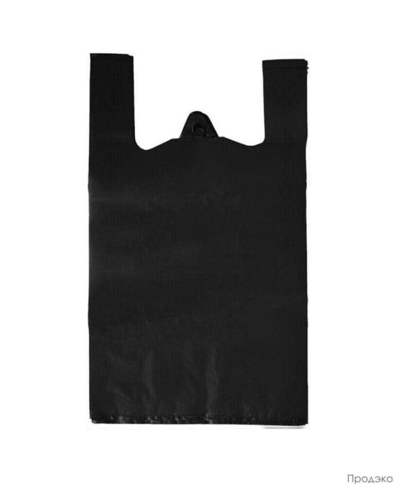 Пакет-майка ПНД 10мкм черный (25+12×45 см,100шт в упаковке)