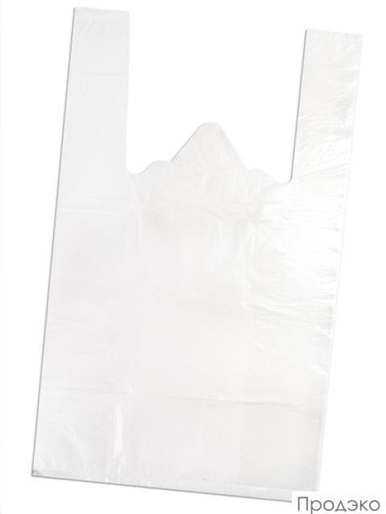 Пакет-майка ПНД 10мкм белый (28+14×50 см,100шт в упаковке)
