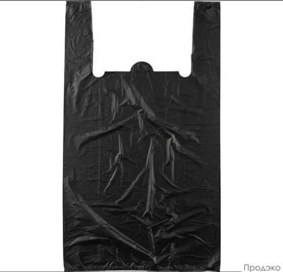 Пакет-майка ПНД 13мкм черный (32+20х60 см,100шт в упаковке)