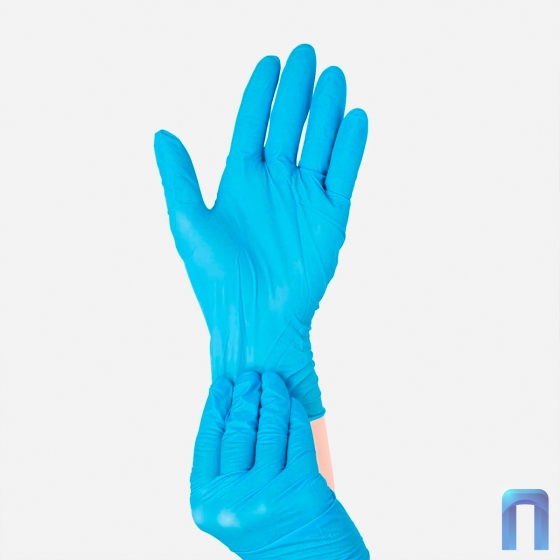 Перчатки стерильные смотровые Нитриловые Неопудренные (S, голубой, 500 пар)