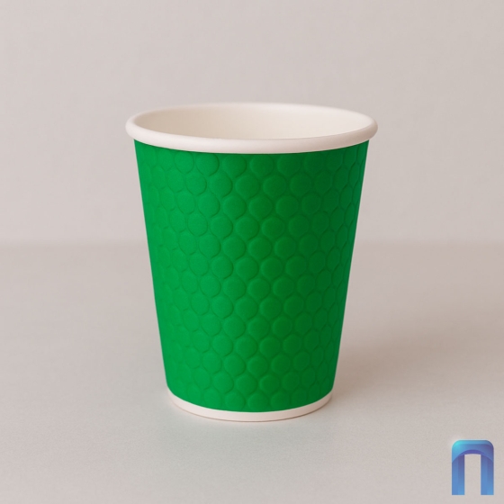 Стакан двухслойный конгрев 250мл "Соты" (Зеленый, 50 шт/уп)