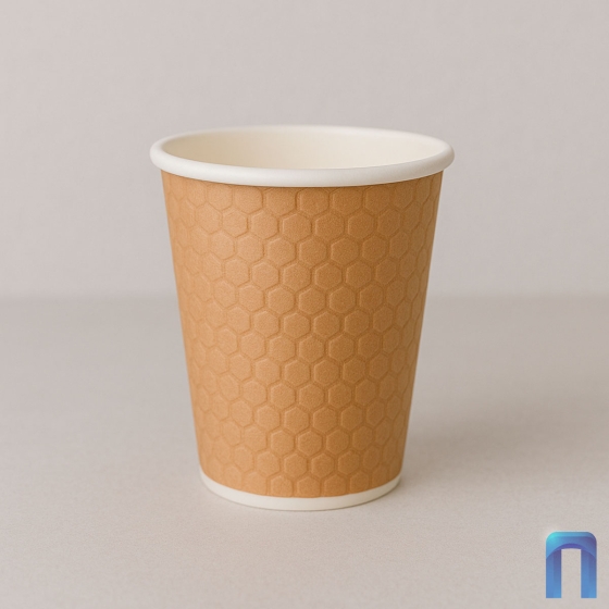 Стакан двухслойный с конгревом 250мл "Соты" (Крафт, 50 шт/уп)