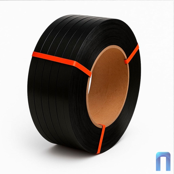 Лента стальная упаковочная 16х0.5 мм (чёрная, воск)