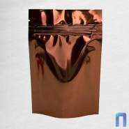 Пакет Дой Пак с замком метал. Коричневый глянец 105×150+(30+30) (50шт/уп)