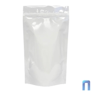 Пакет Дой Пак с замком металлизированный Белый глянец 80×120+(30+30) (50шт/уп)