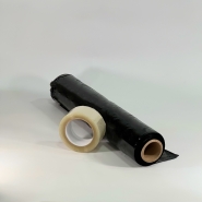 Стрейч пленка первичная 500 мм (2 кг, 23 мкм, чёрная, Премиум)