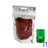 Пакет Дой Пак с замком метал. Зеленый глянец с прозрачной стенкой 135×225+(40+40) (50шт/уп)