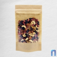 Пакет Дой Пак с замком Бумажный с окном 100 мм 120×185+(30+30) гладкий (50шт/уп)