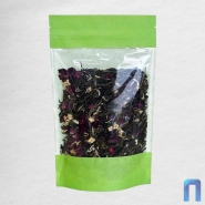 Пакет Дой Пак с замком Бумажный ЗЕЛЕНЫЙ с окном 100 мм 110×185+(30+30) (50шт/уп)