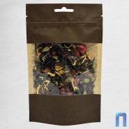 Пакет Дой Пак с замком Бумажный КОРИЧНЕВЫЙ с окном 70 мм 110×170+(35+35) с евро (50шт/уп)