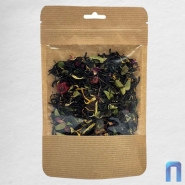 Пакет Дой Пак с замком Бумажный с окном 100 мм 130×205+(30+30) углы закруг. с евро (50шт/уп)