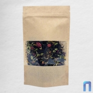 Пакет Дой Пак с замком Бумажный с окном 70мм 160×250+(45+45) полосатый 40 г (50шт/уп)