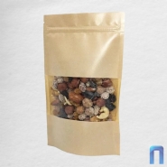 Пакет Дой Пак с замком Бумажный ЛАМИНИРОВАН. матовый с окном 70 мм 135×225+(35+35) (50шт/уп)