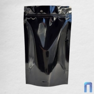 Пакет Дой Пак с замком метал. Черный глянец 135×225+(40+40) (50шт/уп)