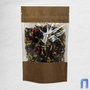 Пакет Дой Пак с замком Бумажный КОРИЧНЕВЫЙ с окном 100 мм 120×185+(35+35) (50шт/уп)