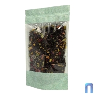 Пакет Дой Пак с замком Бумажный ВОЛНА Морской с окном 100 мм 120×185+(30+30) (50шт/уп)