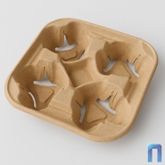 Держатель для 4-х стаканов бурый (150 шт/уп)