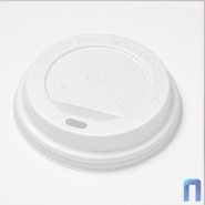 Крышка для стакана D73мм с отверстием PS (Белая, 100 шт/уп)