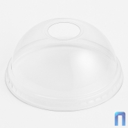 Крышка купольная d95мм с отверстием для соломки (ПРОЗРАЧНЫЙ PET, 50 шт/уп)