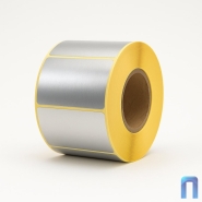 Этикетка термотрансферная полиэстер 58х90 мм (500 шт, усиленная, глянцевая металл., втулка 40 мм)