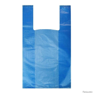 Пакет-майка ПНД 13мкм голубой (38+23х70 см,100шт в упаковке)