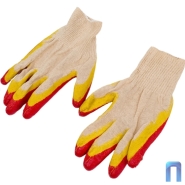 Перчатки трикотажные с двухсторонним латексным покрытием, красные (10 пар в упаковке)