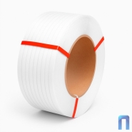 Лента ПП 12х0.5 мм, 3000 м (п/авт, белая, втулка 200 мм, стрейч)