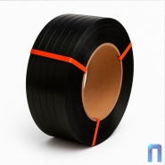 Лента стальная упаковочная 16х0.5 мм (чёрная, воск)